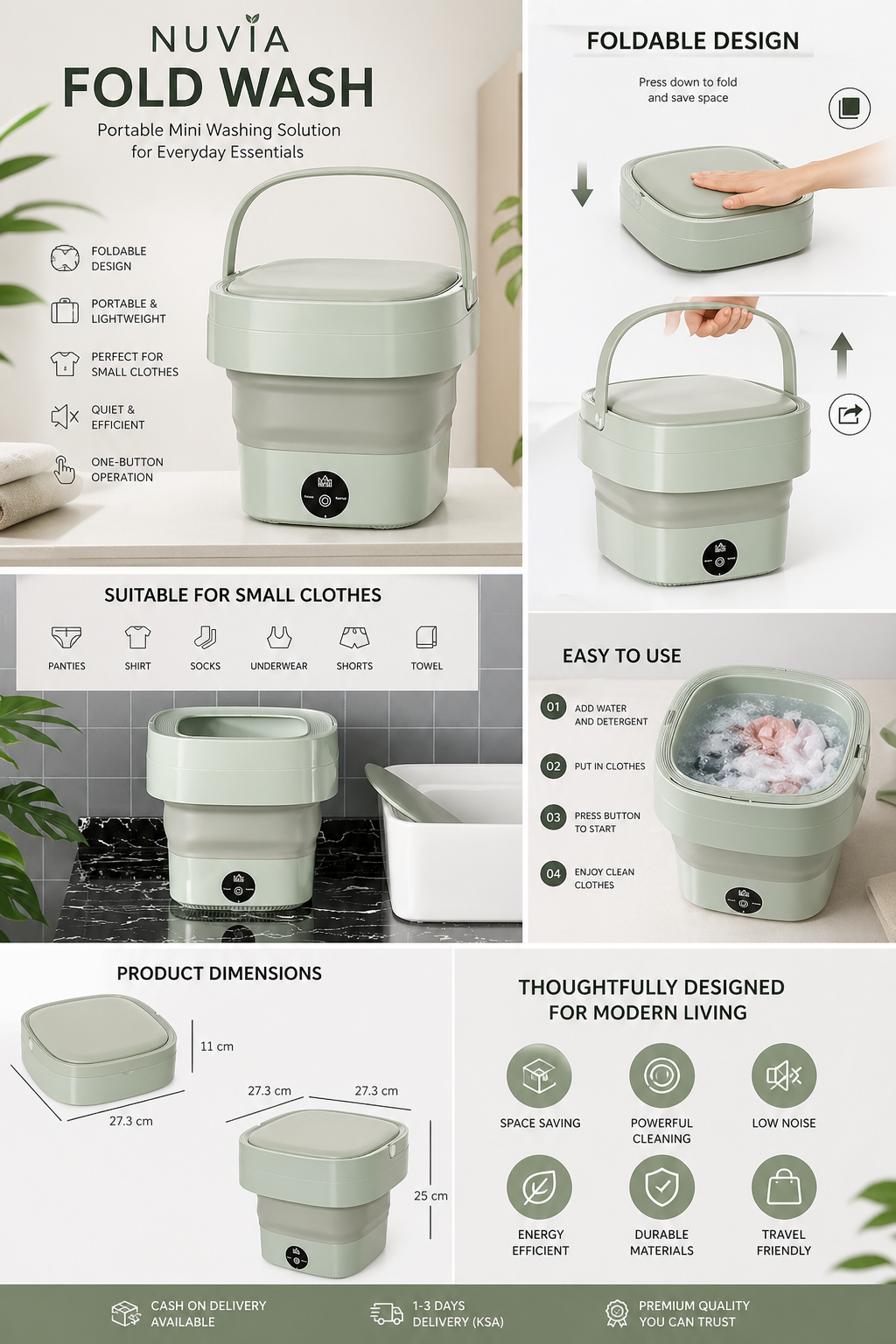 Foldable Mini Laundry Machine